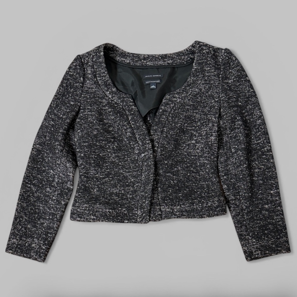 Banana Republic Black Tweed Boucle Wool Blend Blazer